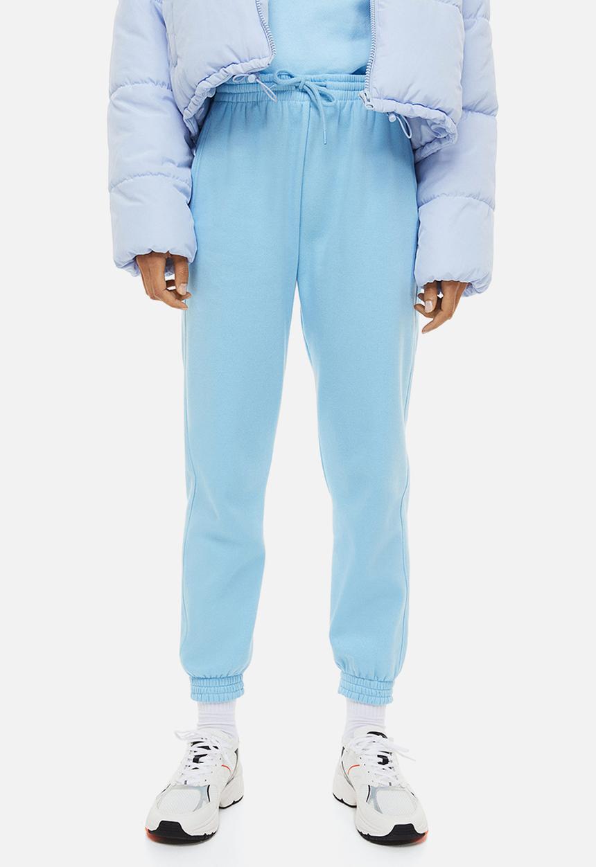 H&M - High-waisted joggers - light blue 