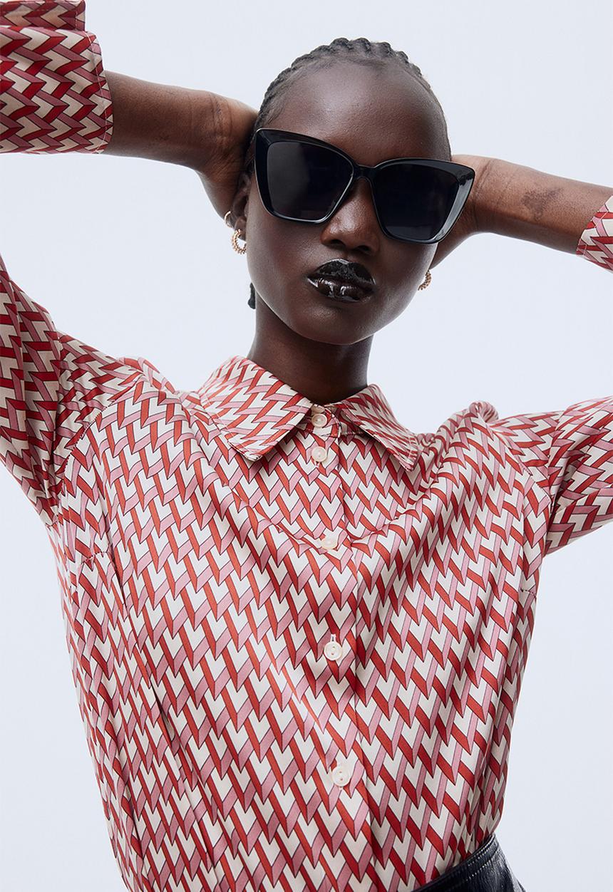 H&M - Fitted shirt - multi,red