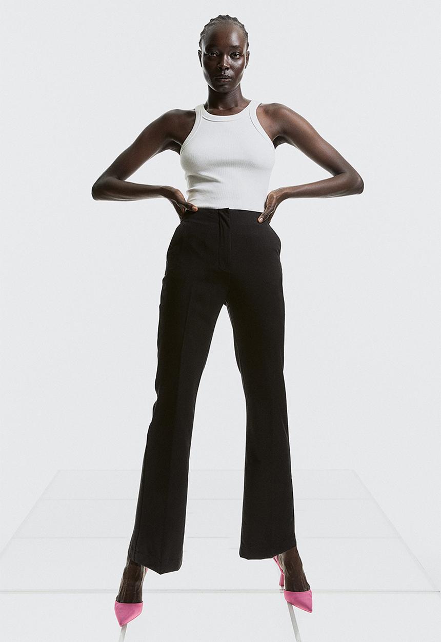 H&M - Flared trousers - black