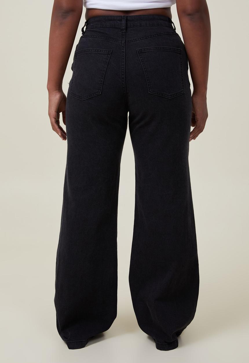 Cotton On - Curvy stretch wide jean - graphite black