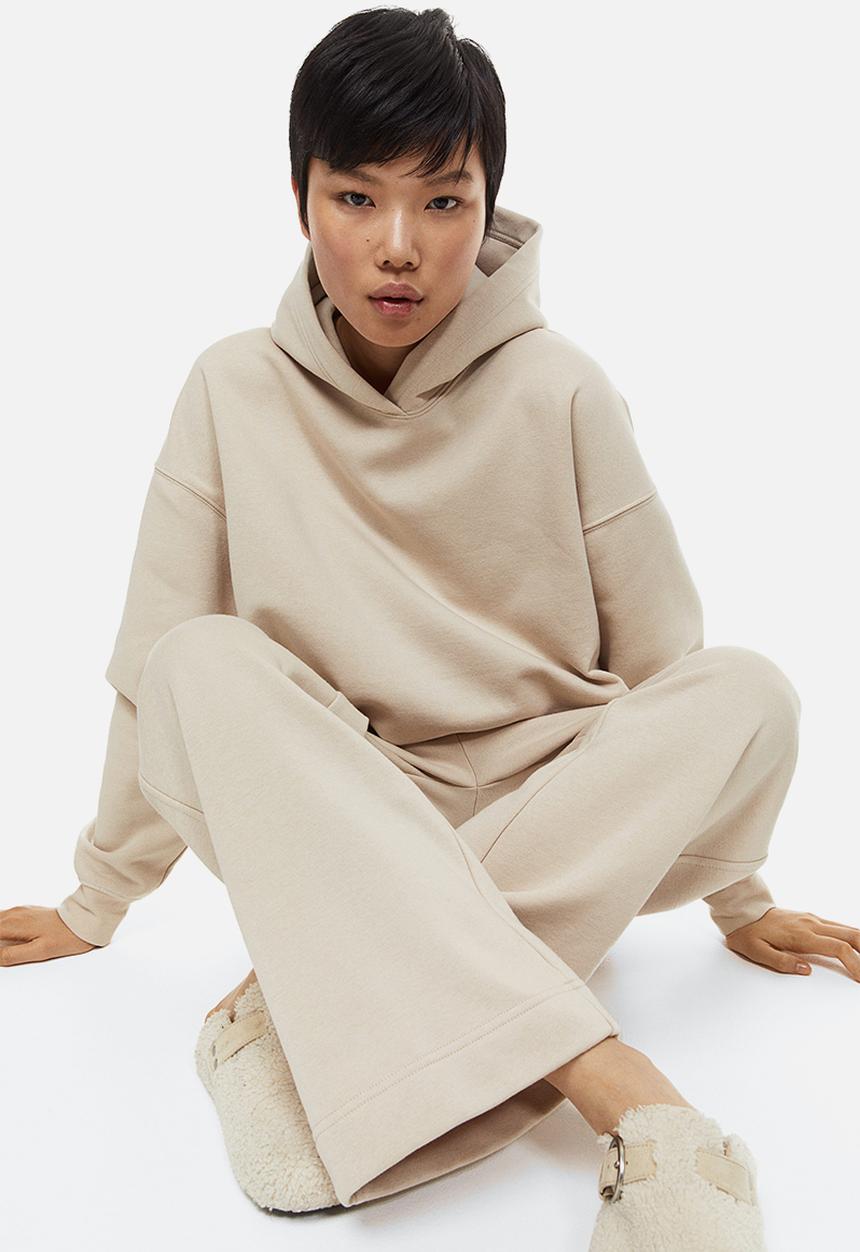 H&M - Wide joggers - light greige 