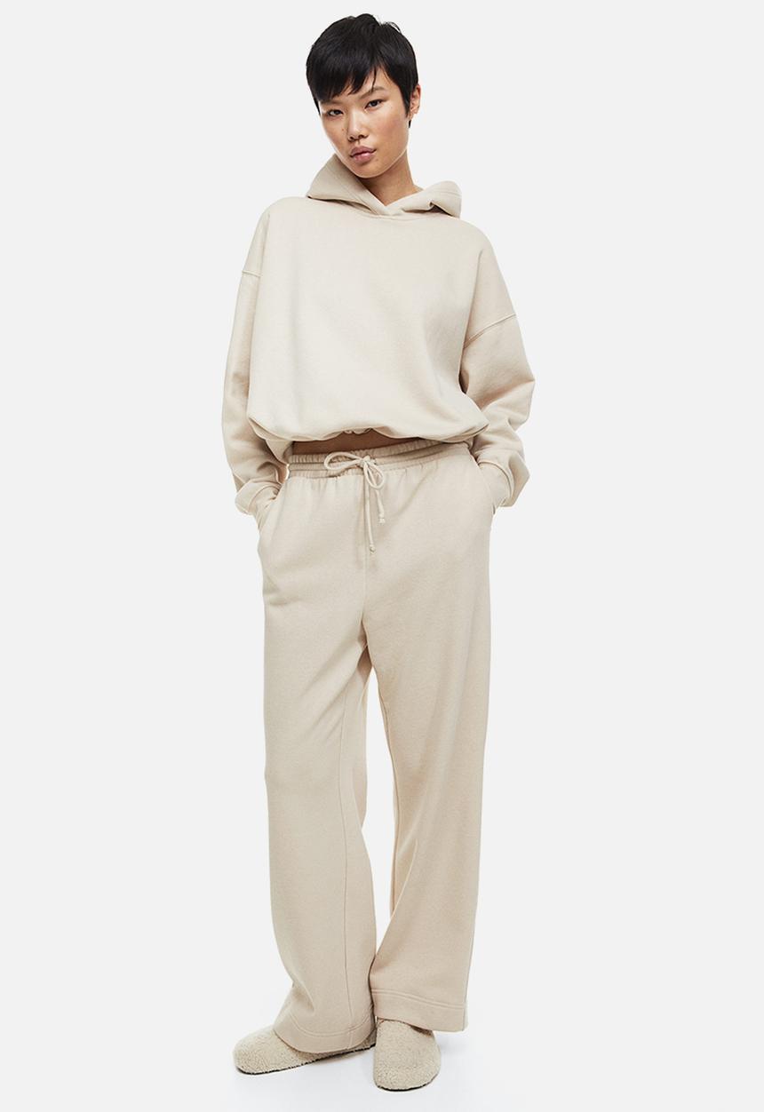 H&M - Wide joggers - light greige 