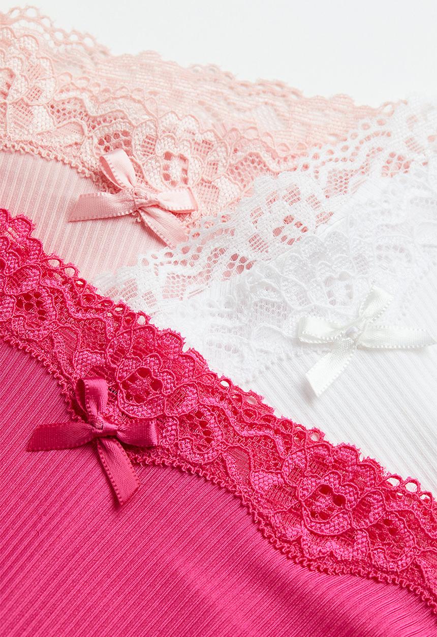 H&M - 3-pack brazilian briefs - pink & white