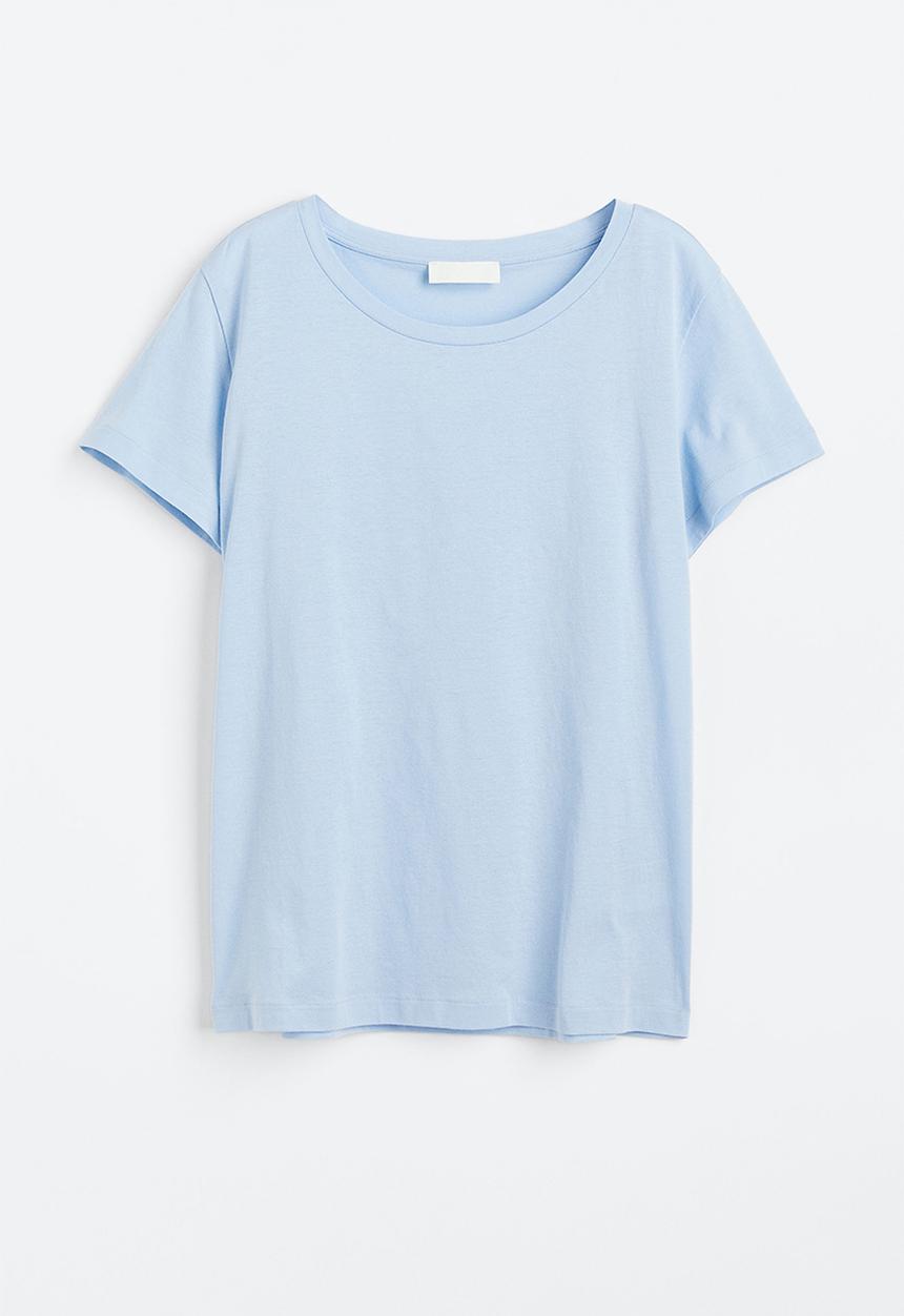 H&M - Cotton T-shirt - light blue 