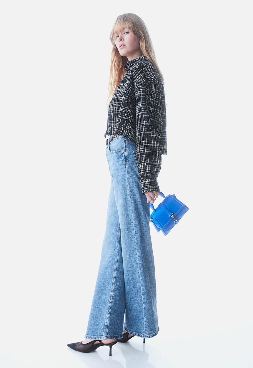 H&M - Wide high jeans - denim blue 