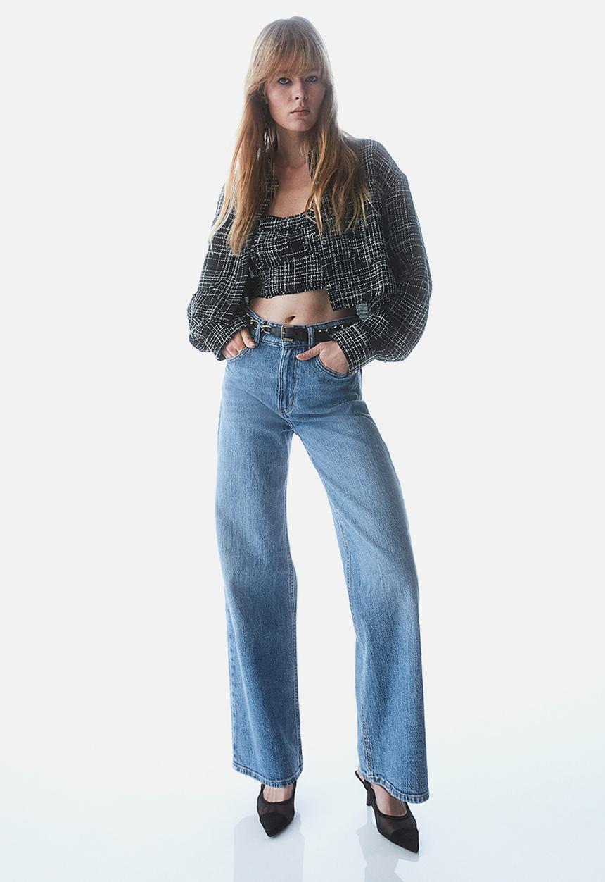H&M - Wide high jeans - denim blue 