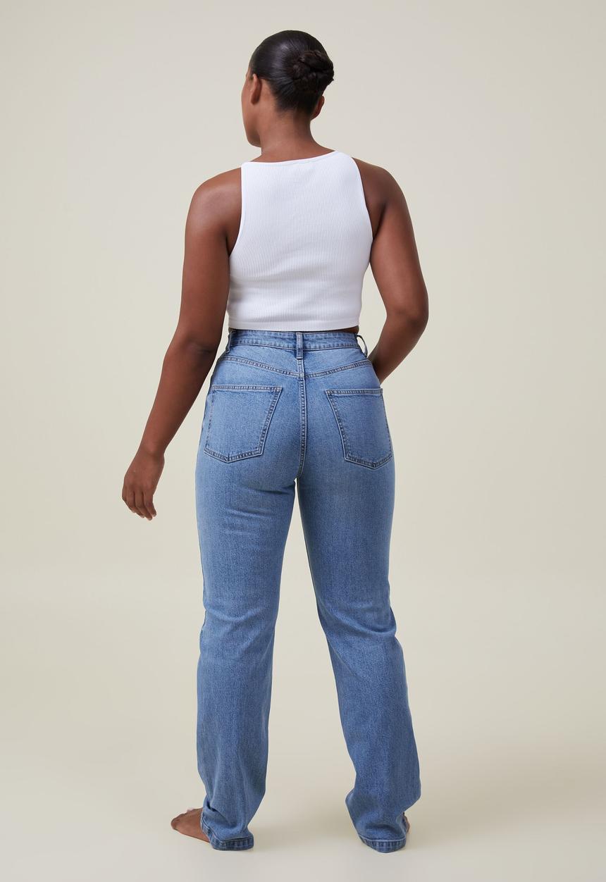 Cotton On - Plus curvy stretch straight jean - surfers blue