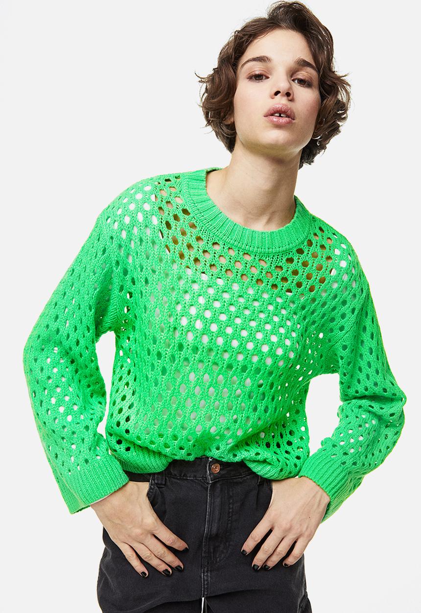 H&M - Hole-knit jumper - green