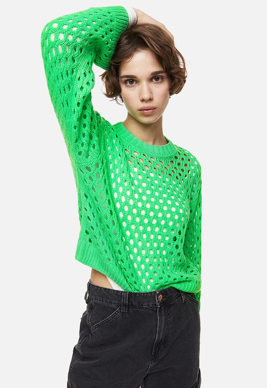 H&M - Hole-knit jumper - green