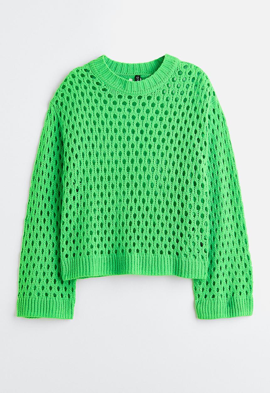 H&M - Hole-knit jumper - green