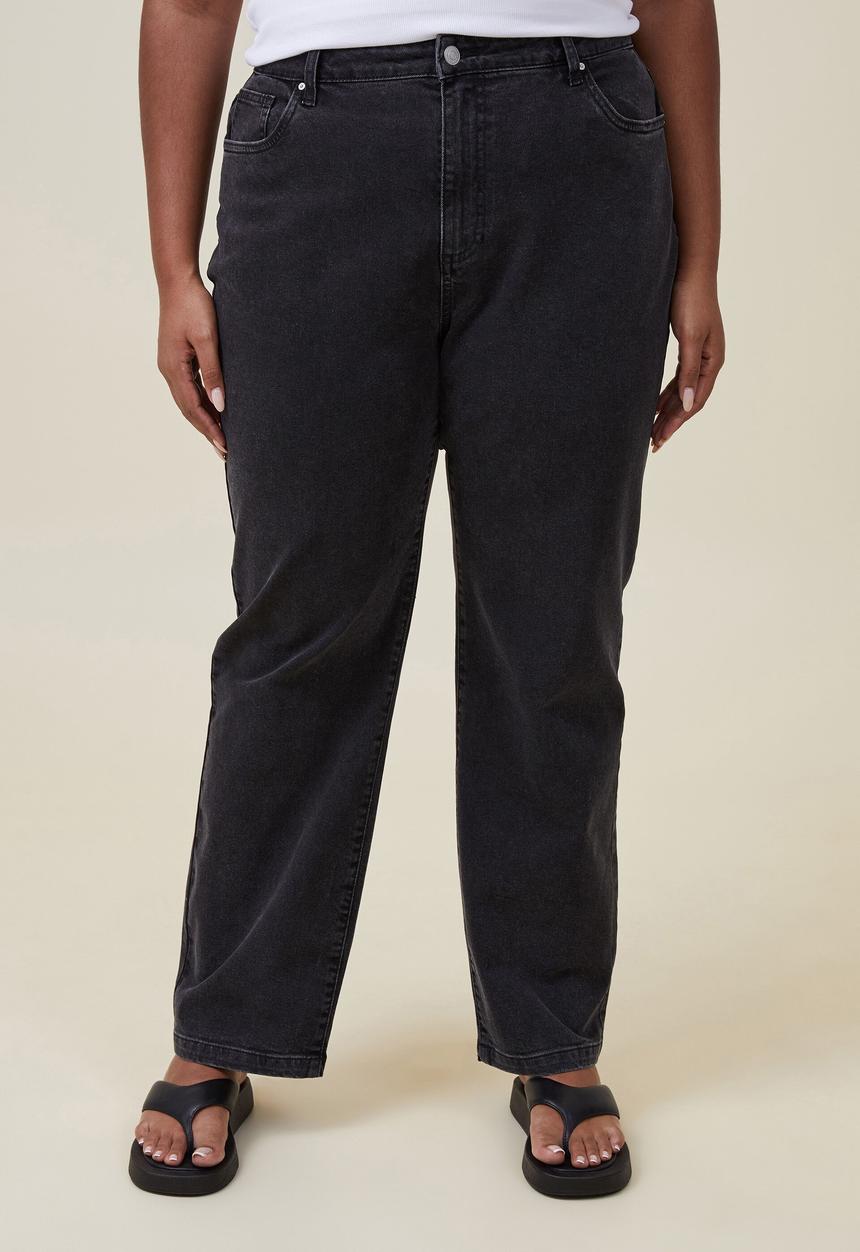Cotton On - Plus curvy stretch wide jean - graphite black