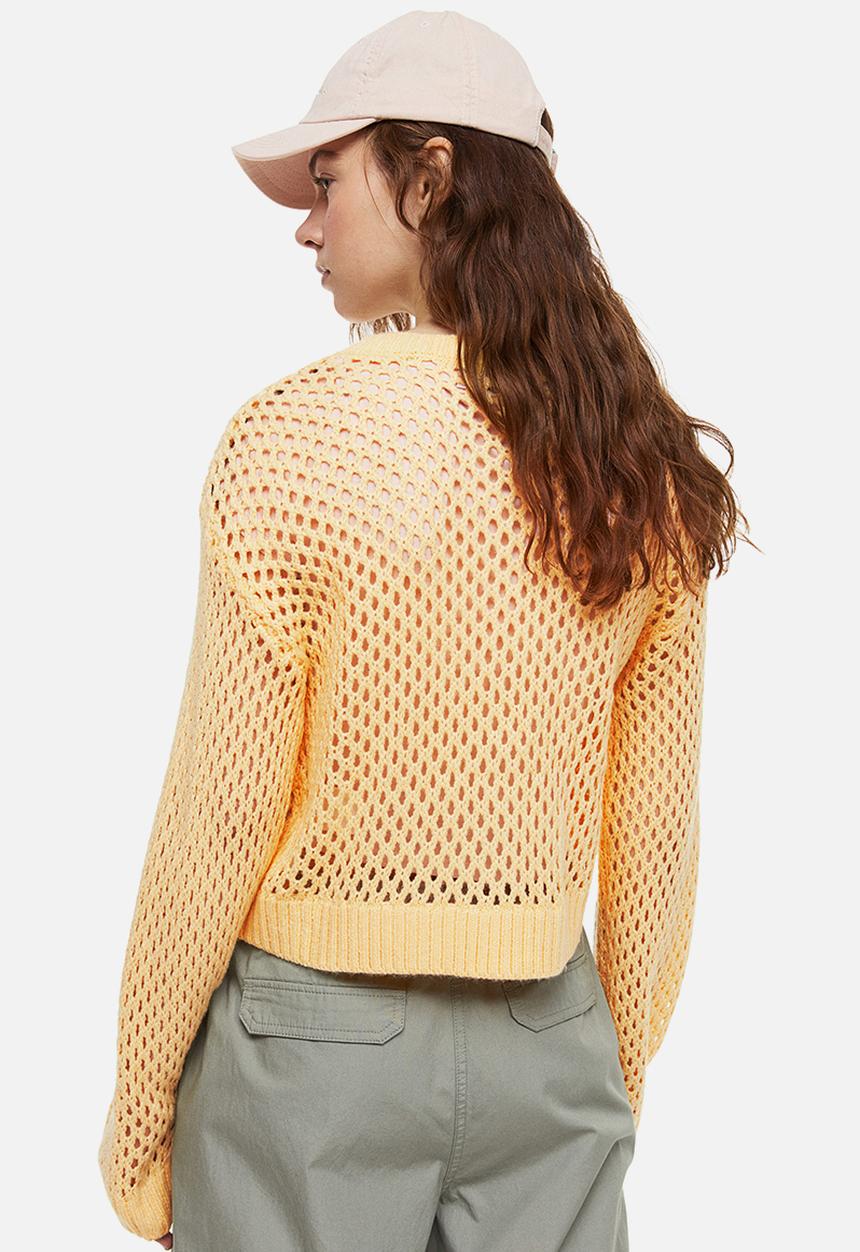 H&M - Hole-knit cardigan - yellow