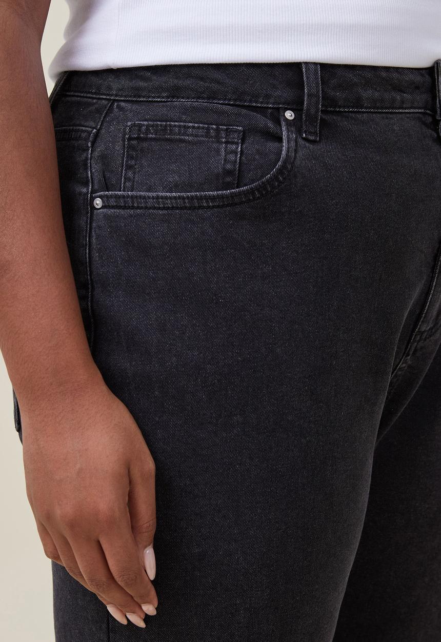 Cotton On - Plus curvy stretch wide jean - graphite black