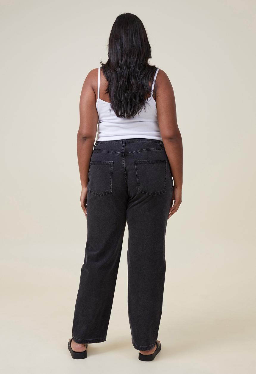 Cotton On - Plus curvy stretch wide jean - graphite black