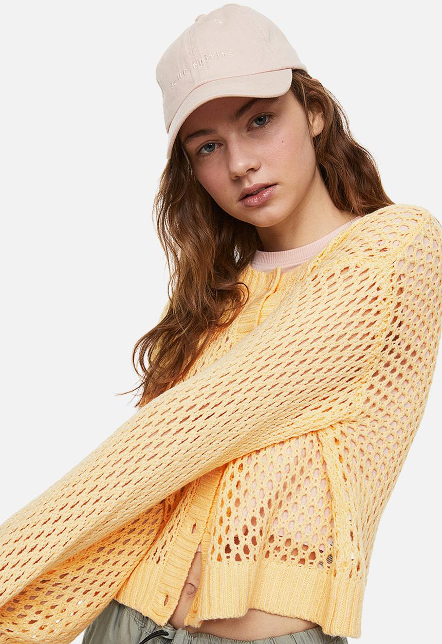 H&M - Hole-knit cardigan - yellow