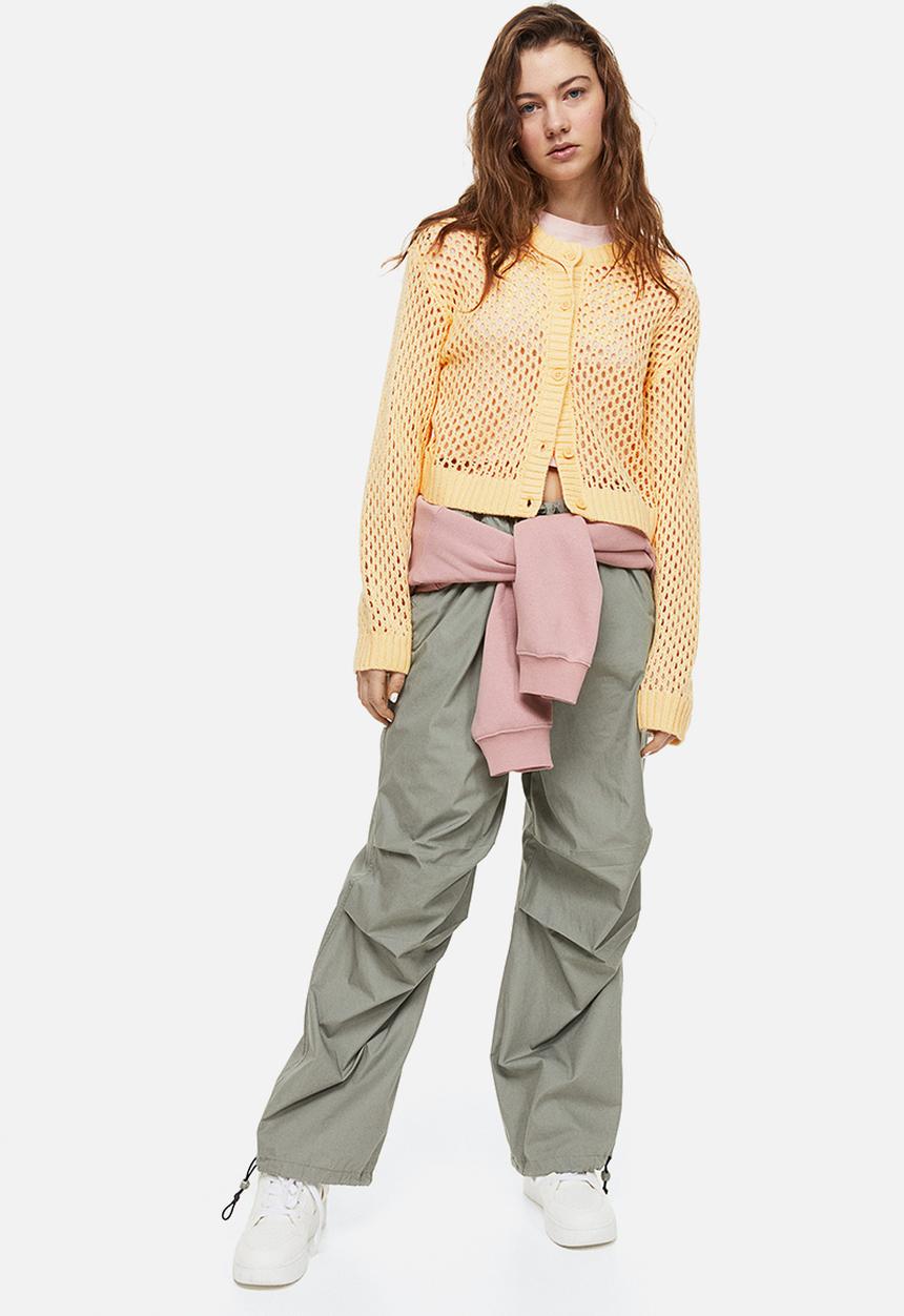 H&M - Hole-knit cardigan - yellow