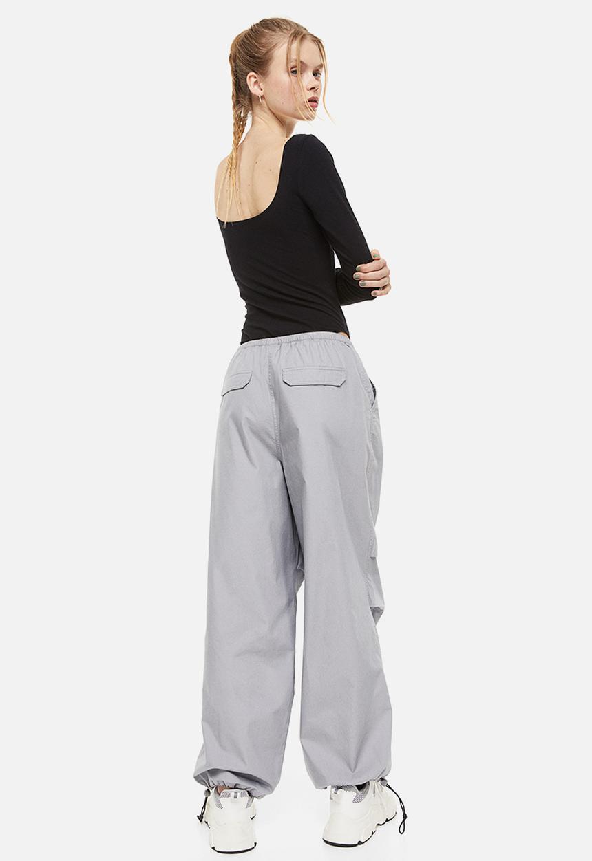 H&M - Parachute trousers - light grey 