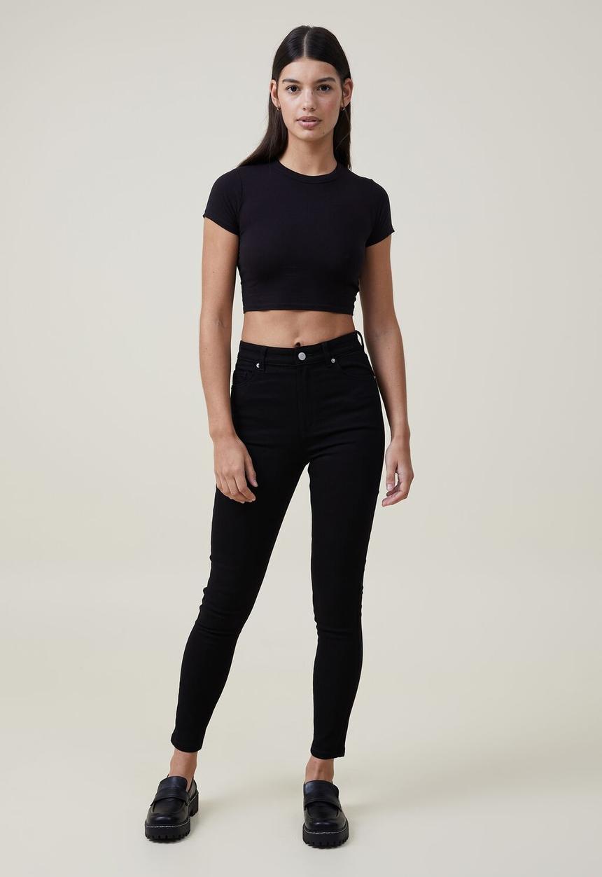 Cotton On - High rise skinny jean - black