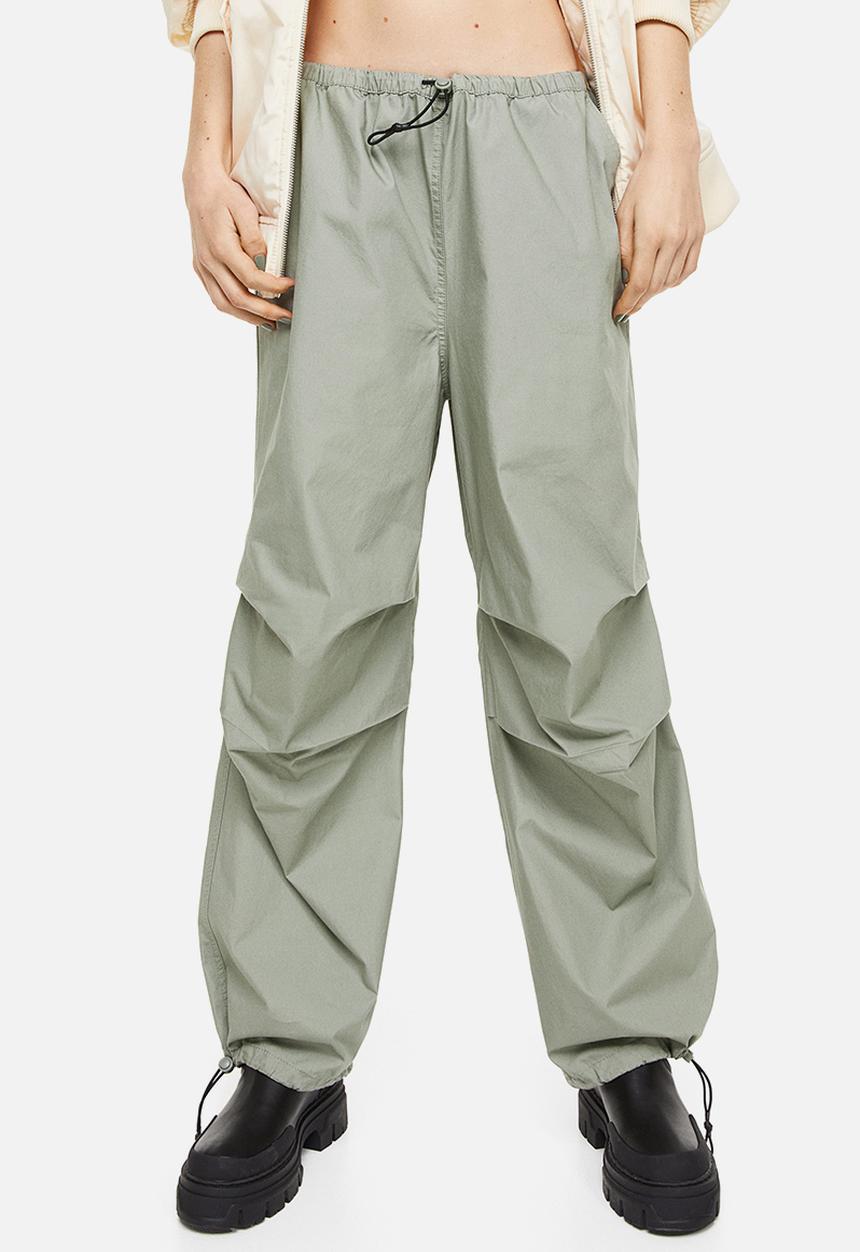 H&M - Parachute trousers - light khaki green 