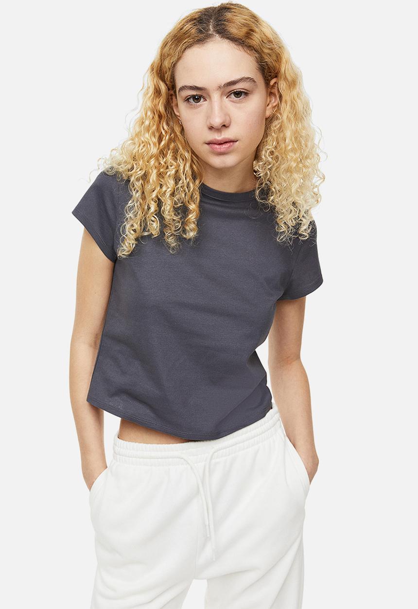 H&M - Cotton jersey t-shirt - dark grey 