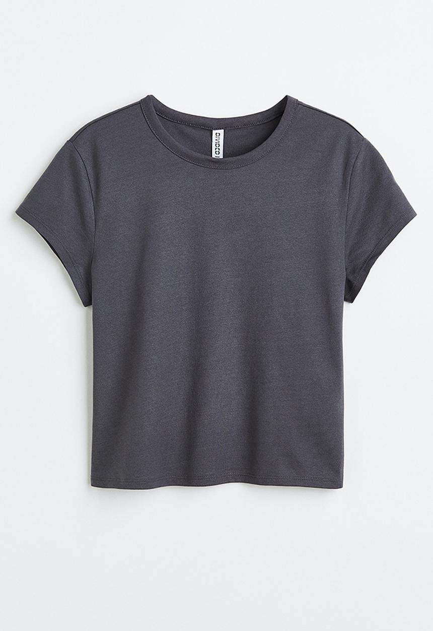 H&M - Cotton jersey t-shirt - dark grey 