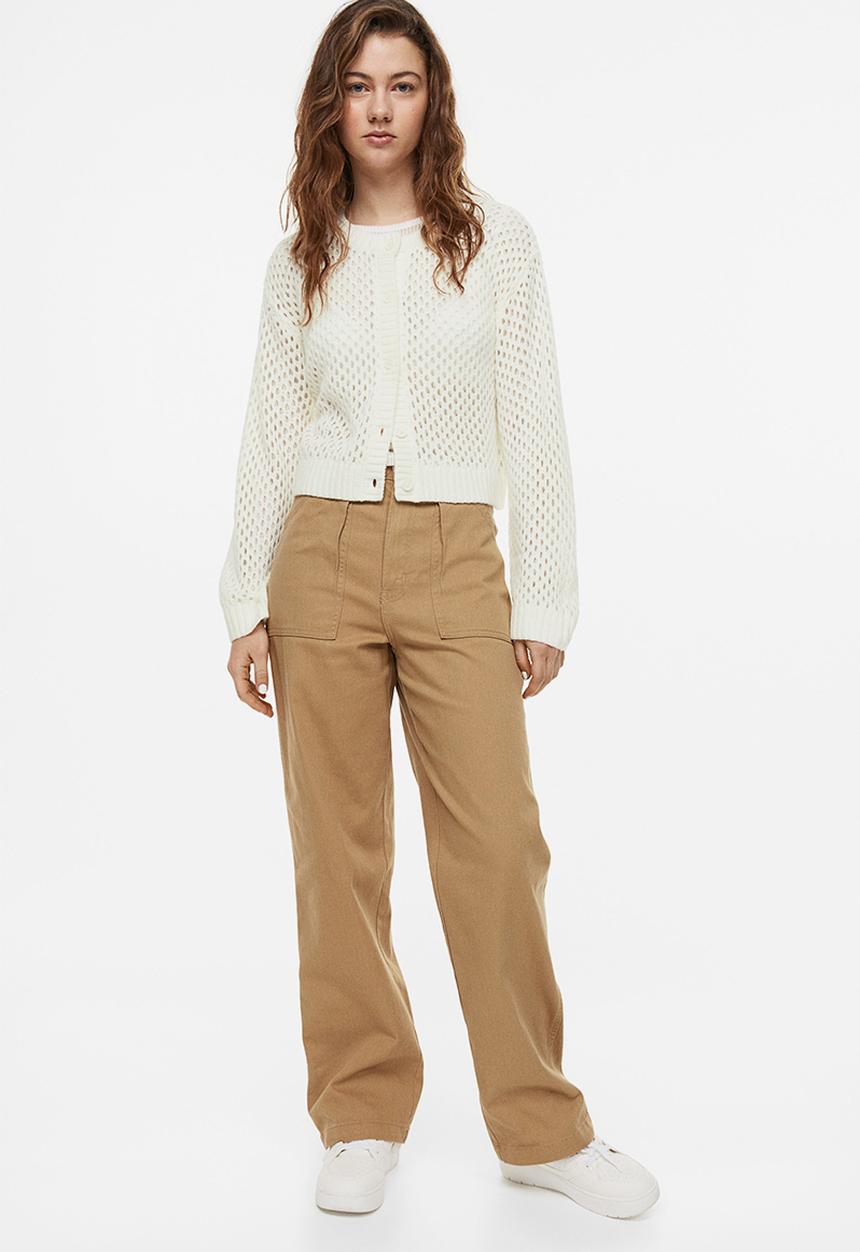 H&M - Hole-knit cardigan - cream