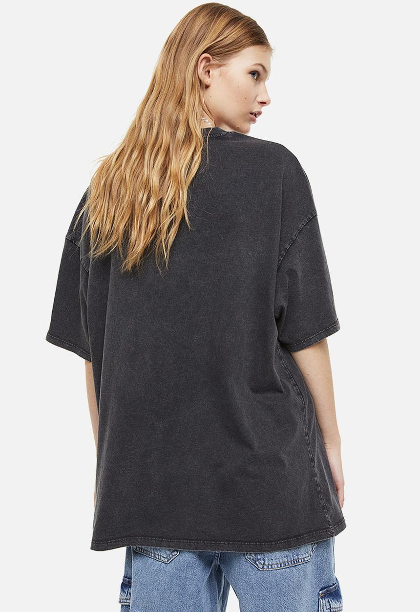H&M - Oversized printed t-shirt - grey,multi