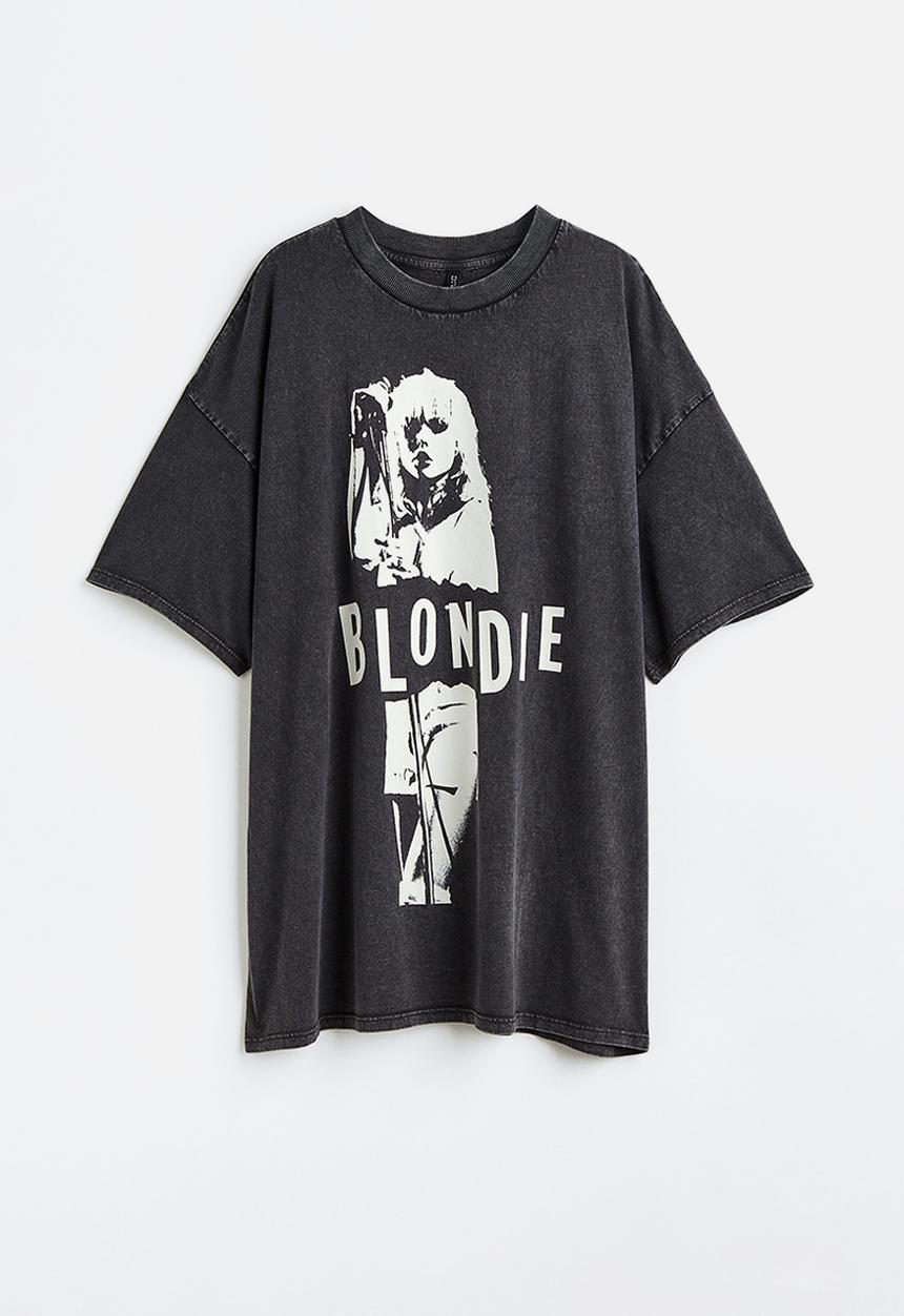 H&M - Oversized printed t-shirt - grey,multi