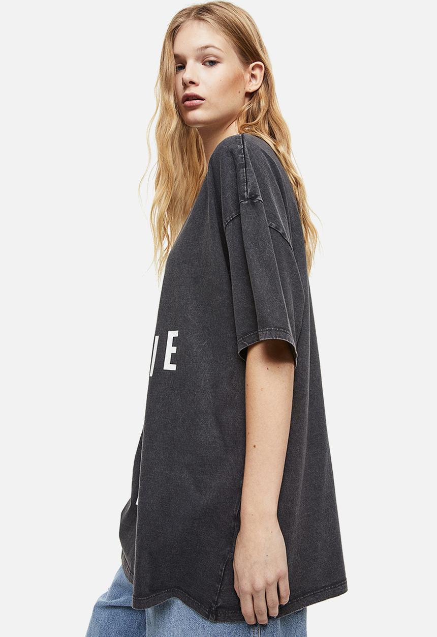 H&M - Oversized printed t-shirt - grey,multi