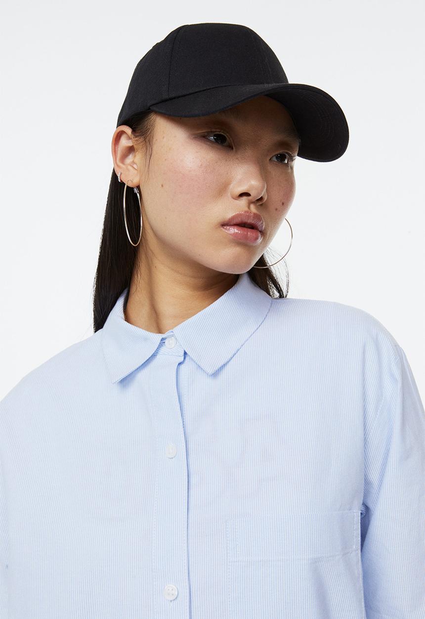 H&M - Oxford shirt - light blue/striped