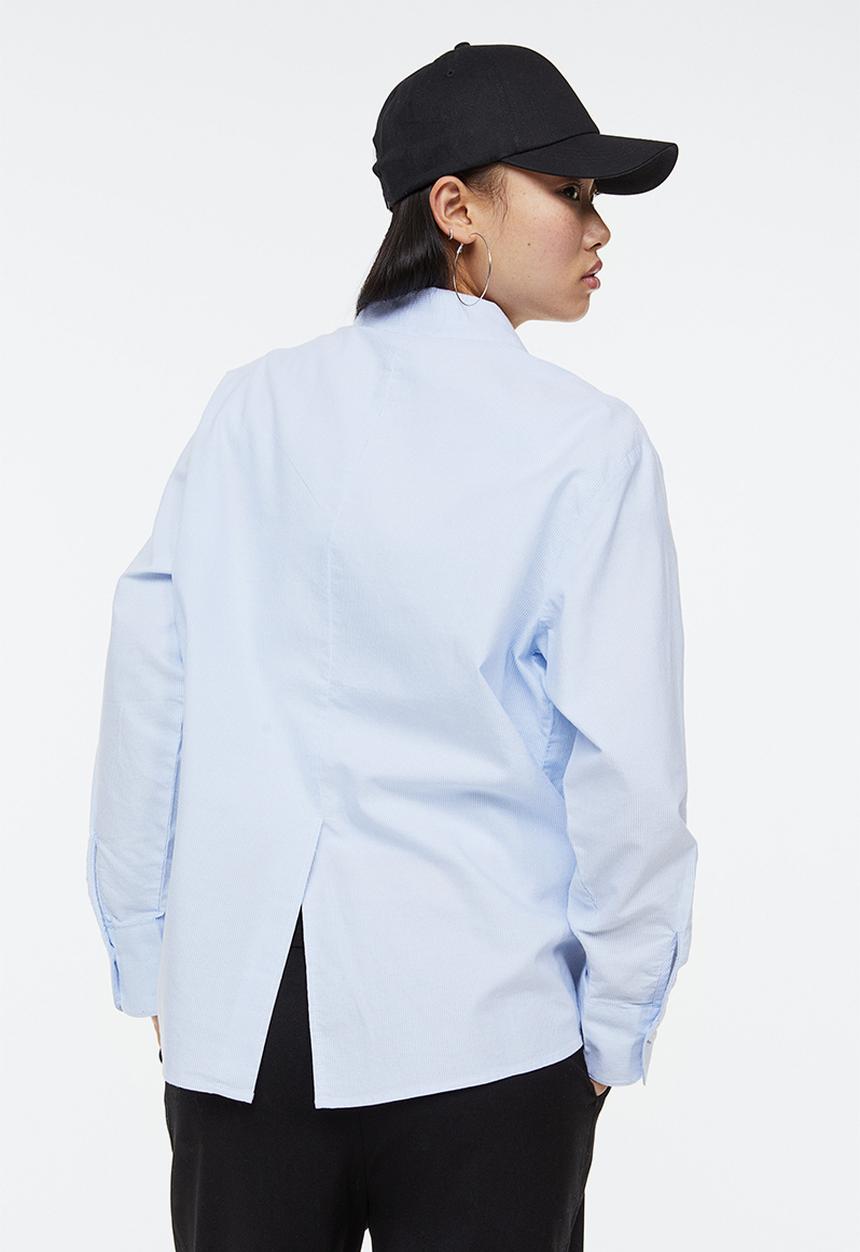 H&M - Oxford shirt - light blue/striped