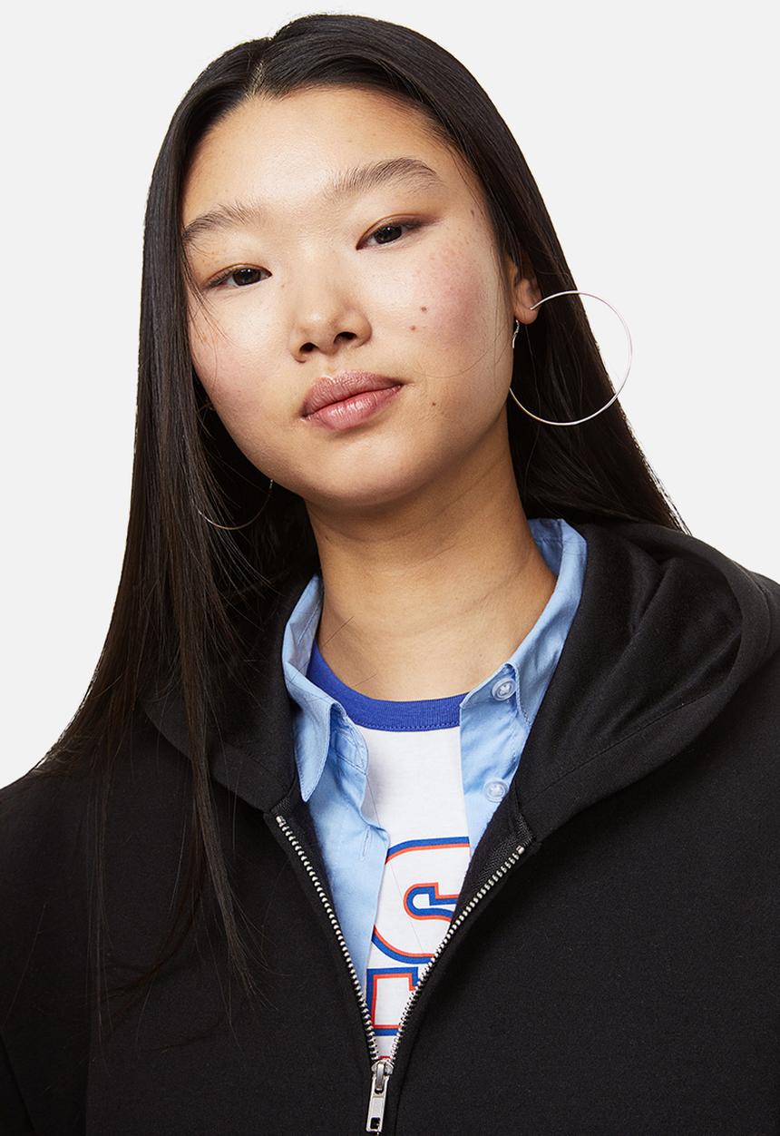 H&M - Oversized zip-through hoodie - black