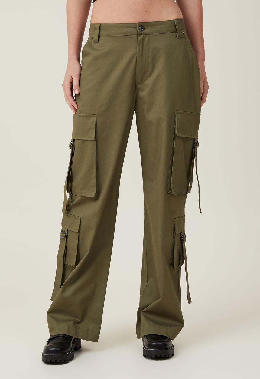 Cotton On - Kyros cargo pant - dark moss