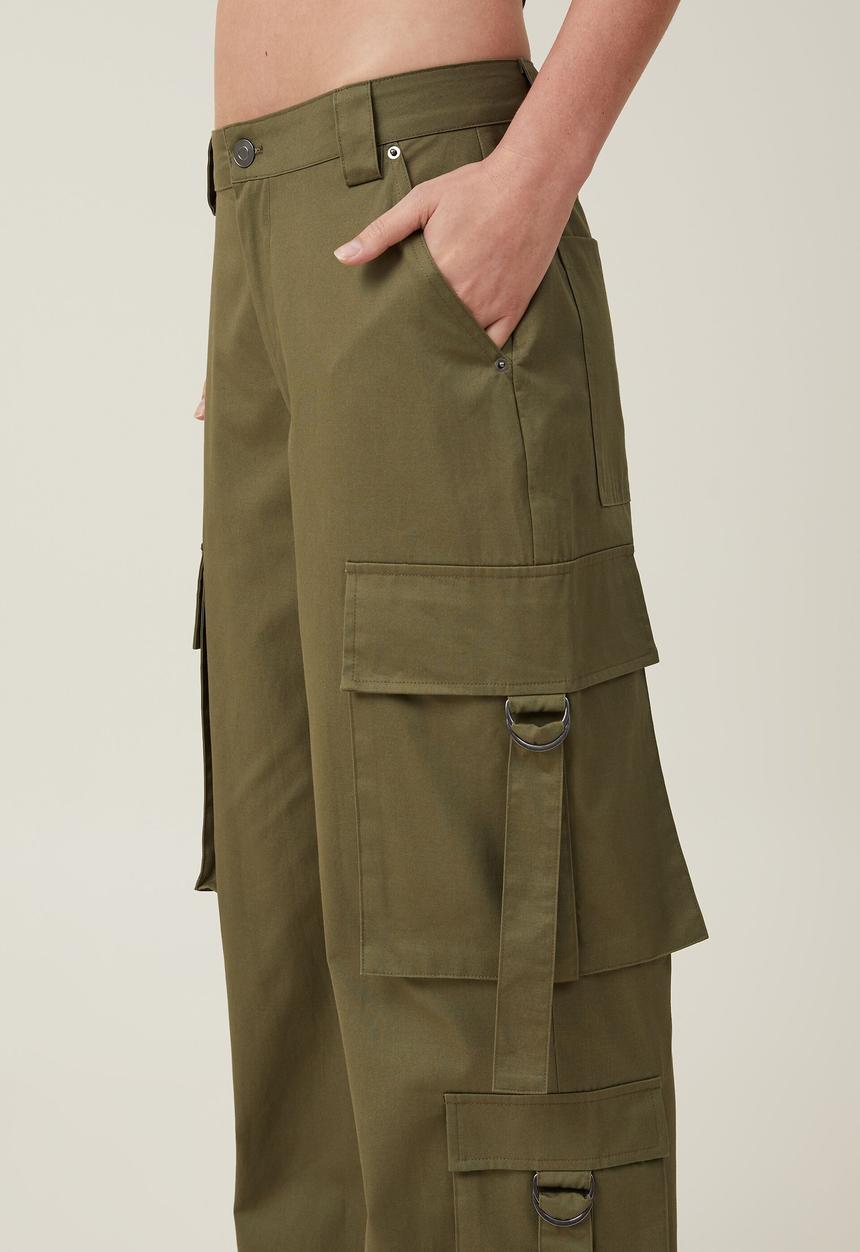 Cotton On - Kyros cargo pant - dark moss