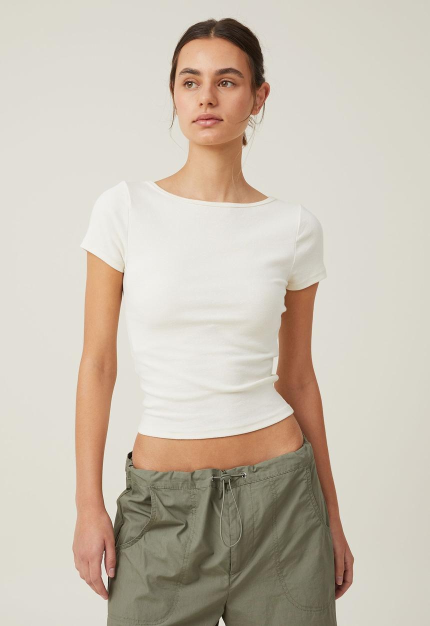 Cotton On - Madison short sleeve top - neutral white