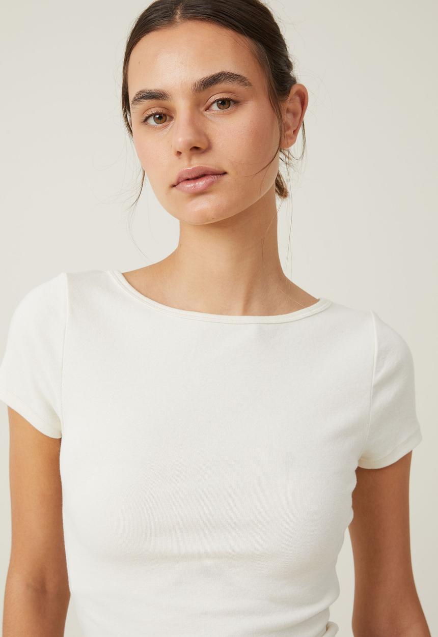 Cotton On - Madison short sleeve top - neutral white