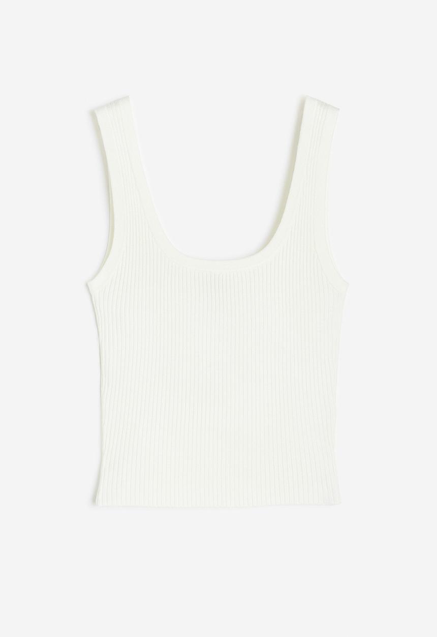 H&M - Rib-knit vest top - cream 