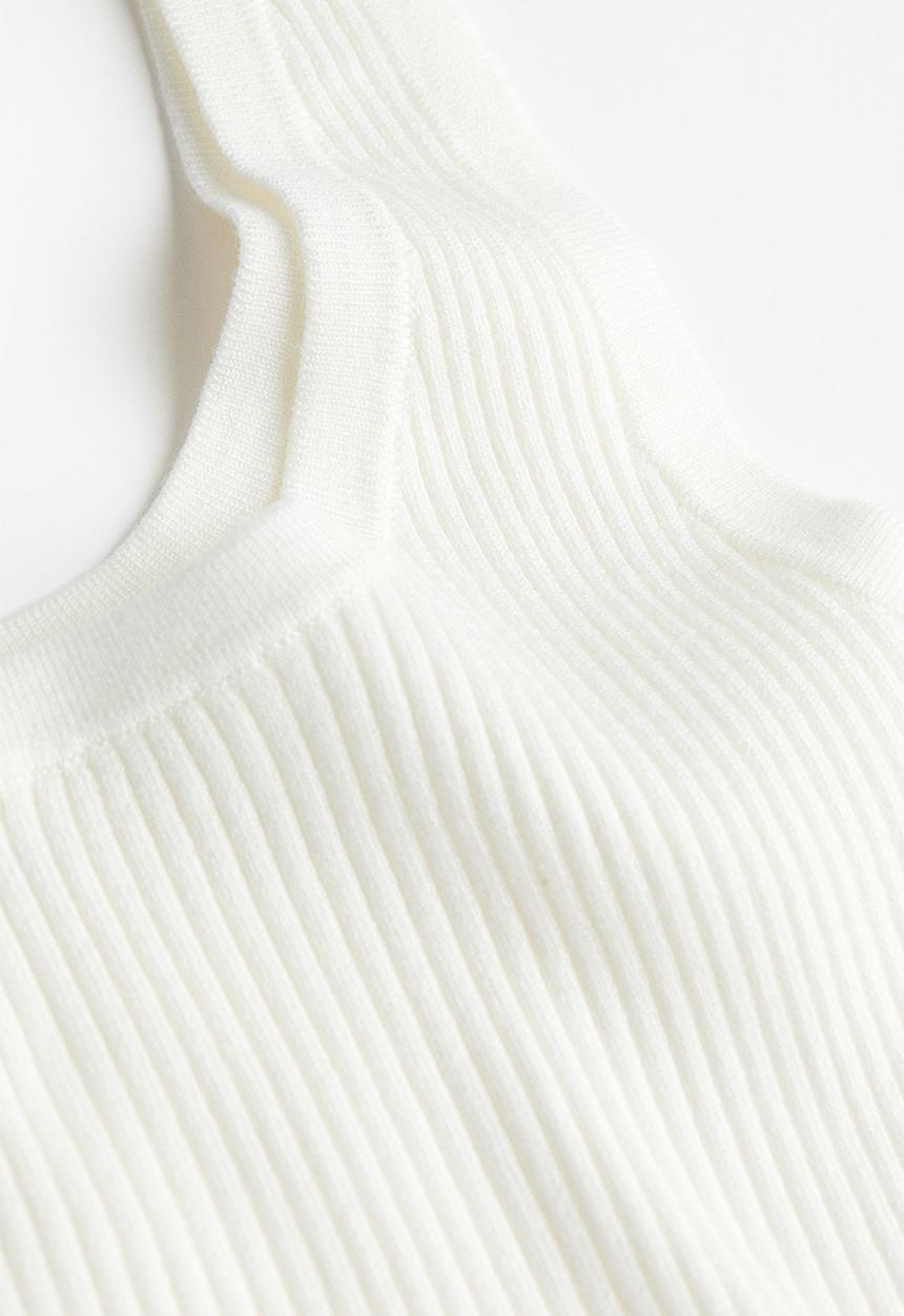 H&M - Rib-knit vest top - cream 