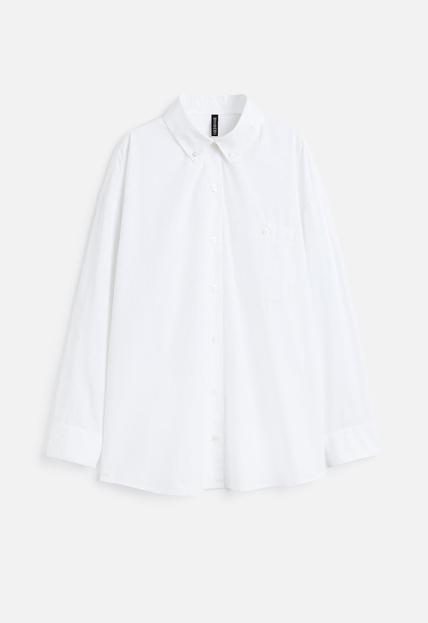 H&M - Oversized poplin shirt - white
