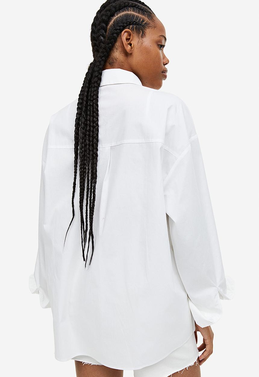 H&M - Oversized poplin shirt - white