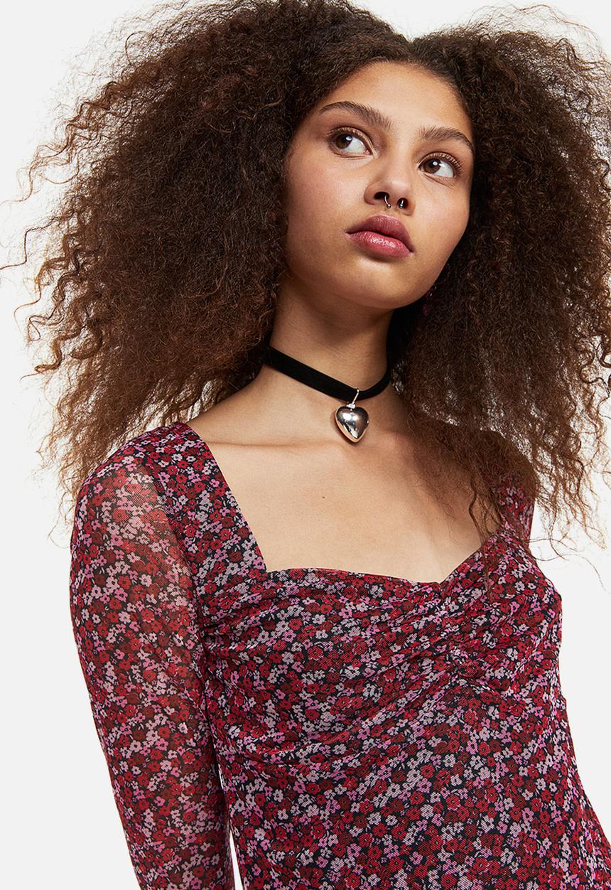 H&M - Mesh dress - multi,red