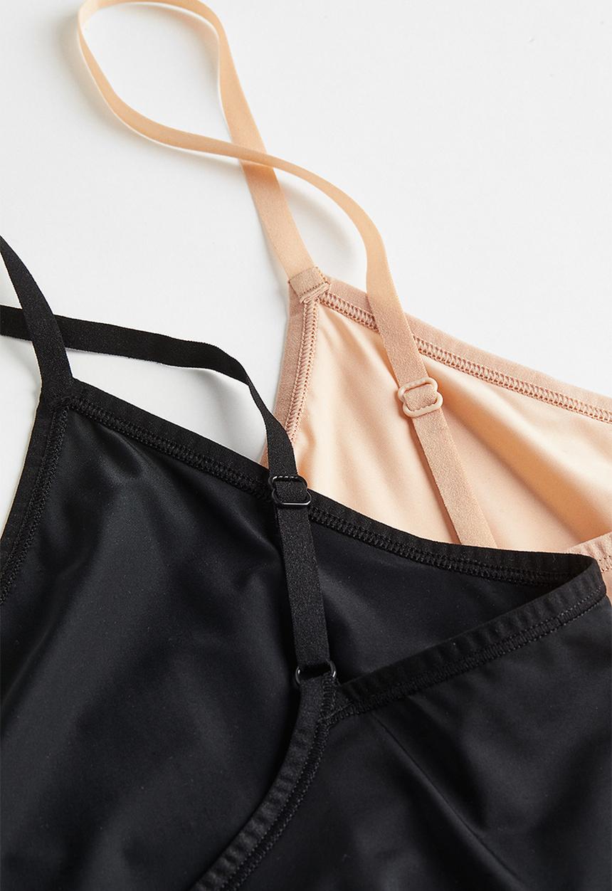 H&M - 2-pack micro underdresses - beige & black