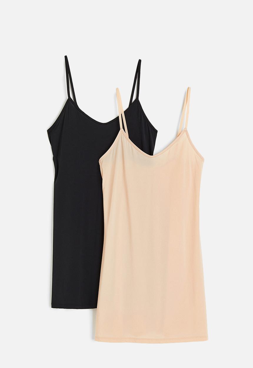 H&M - 2-pack micro underdresses - beige & black