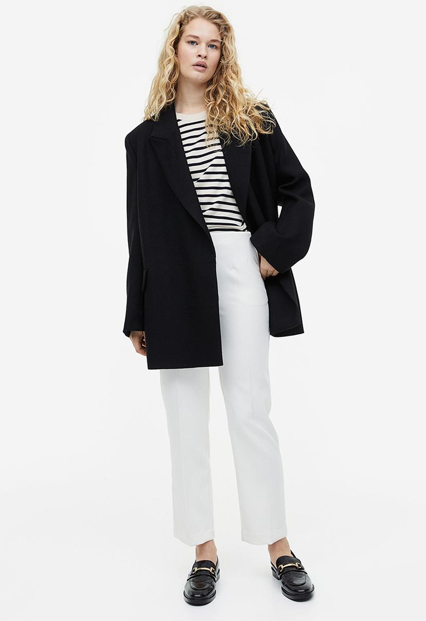 H&M - Tapered trousers - cream 
