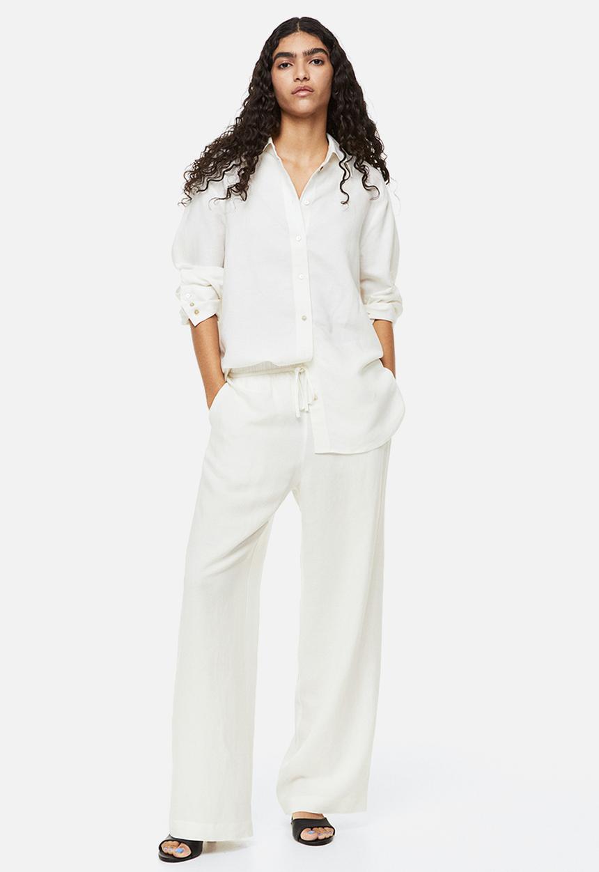 H&M - Drawstring trousers - white