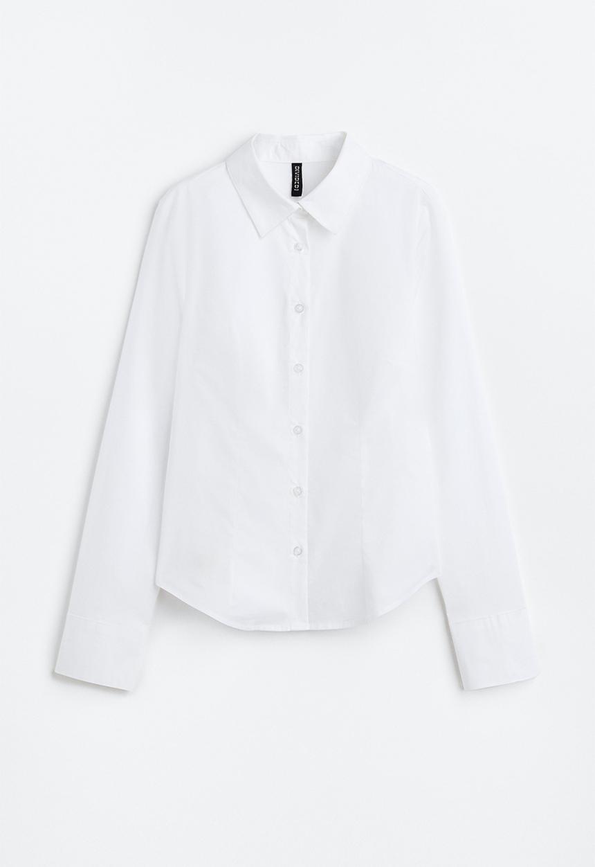 H&M - Fitted poplin shirt - white