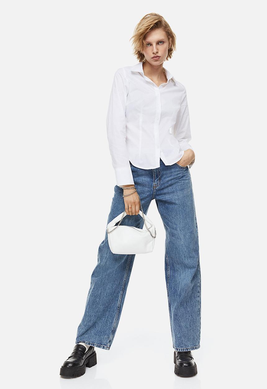 H&M - Fitted poplin shirt - white