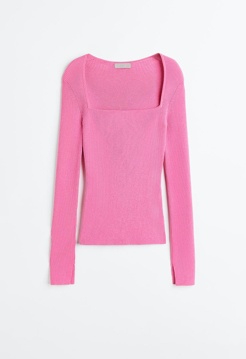 H&M - Square-necked top - pink