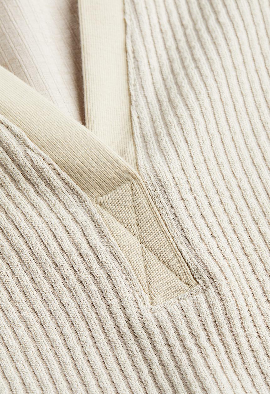 H&M - Collared ribbed top - beige