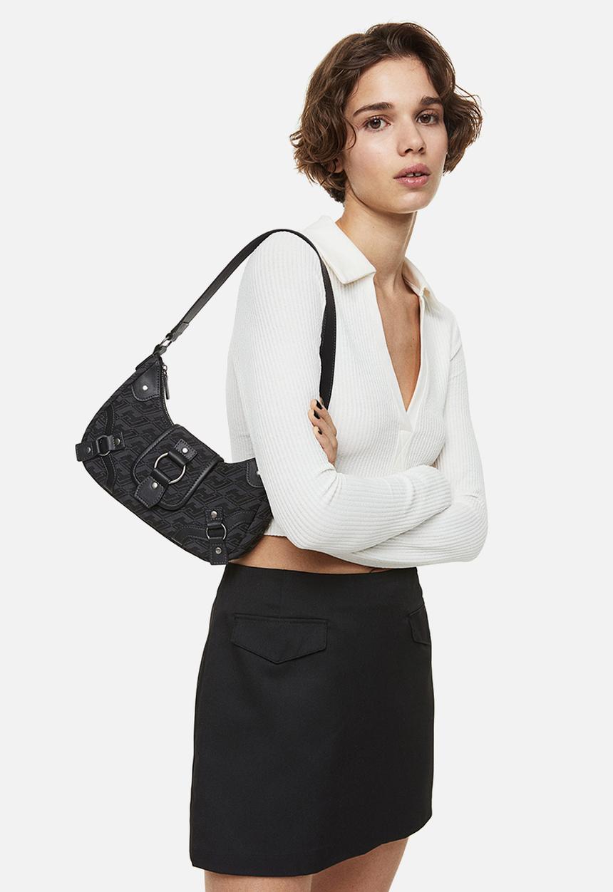 H&M - Collared ribbed top - white